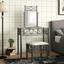 metal vanity set with mirror table antique vintage makeup desk stool chair shelf