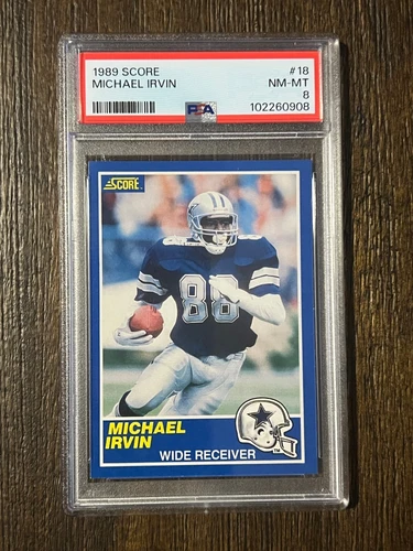 1989 Score #18 Michael Irvin RC Cowboys HOF PSA 8
