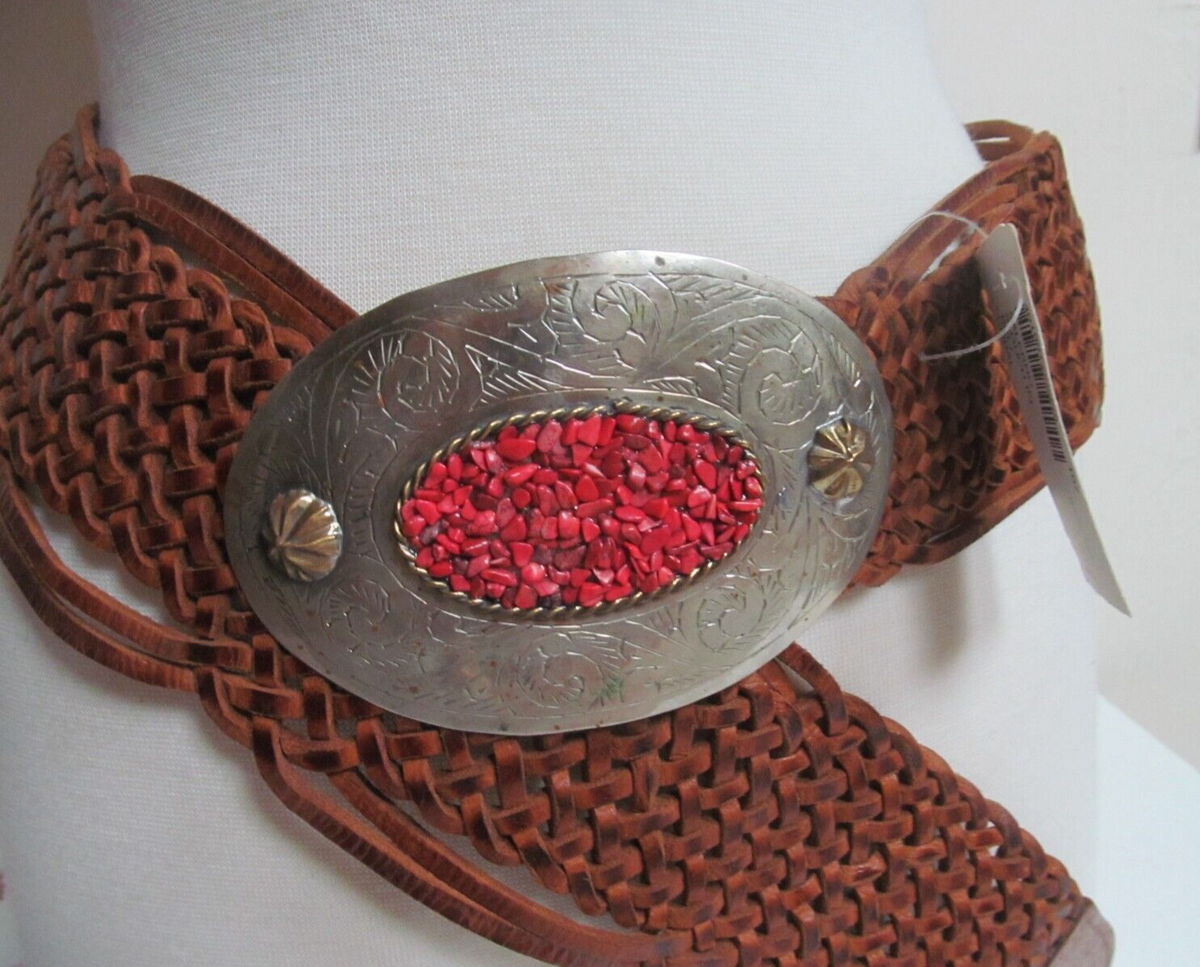 Chico’s brown leather braided belt NWT The Chico Custom Brown Leather Belt | The Surrey main image 3