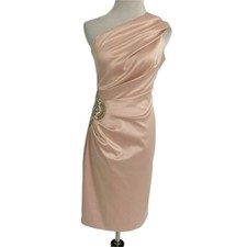 Eliza J Size 4 Dress Off The Shoulder Ruched Embellished Wedding Party Cocktail