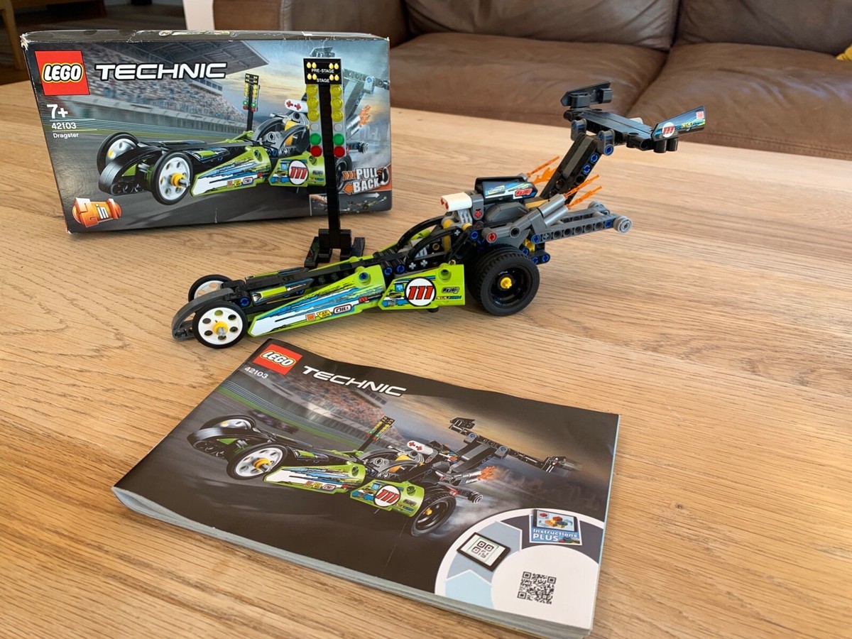 LEGO TECHNIC 2in1 Pull Back Dragster 42103 100% Complete with Instructions  Box