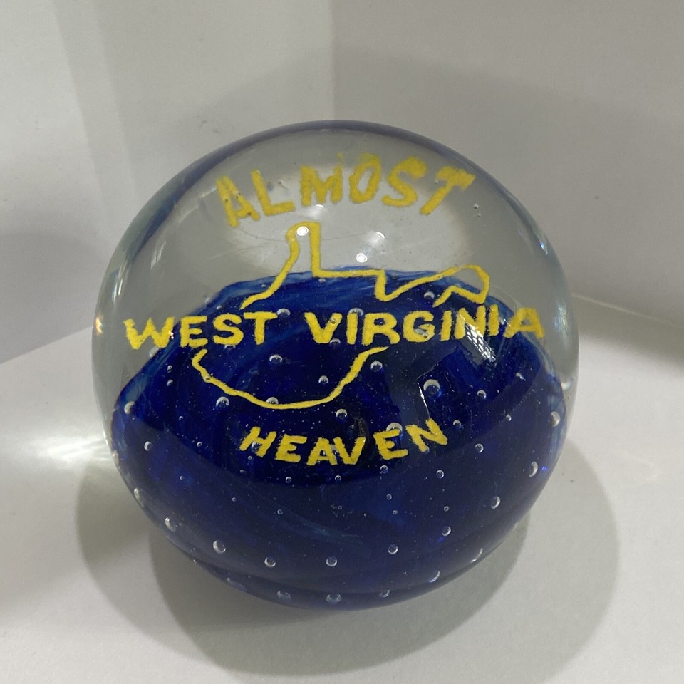 GENTILE GLASS PAPERWEIGHT WEST VIRGINIA “ALMOST HEAVEN” ART GLASS eBay