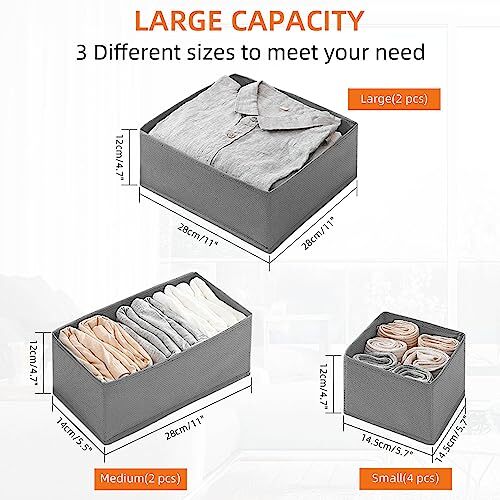 Clothes Drawer Organizer 8 Packs Foldable Drawer Organizer For Clothing