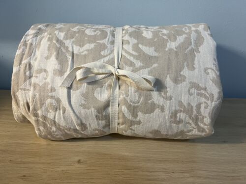 Pottery Barn Jacquard Medallion Cotton/Linen Duvet Cover Queen-Neutral