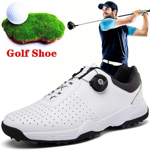 Herren Leder Golfschuhe Wasserdicht Rutschfest Leder Outdoor Trainingsschuhe  - Bild 1 von 20