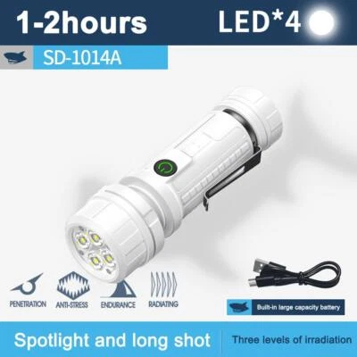 MARKENLOS Lampe de poche LED puissante torche rechargeable par USB projecteur d'extér K5G9