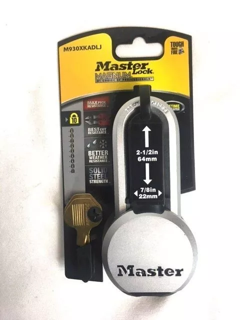 NEW Master Lock M930XKADLJ Magnum Solid Steel Padlock 2 Keys 