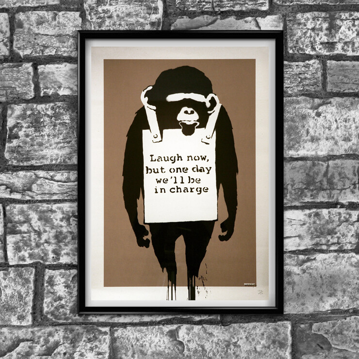 Graffiti Banksy Canvas Wall Art Laugh Now But One Day We ll Be in