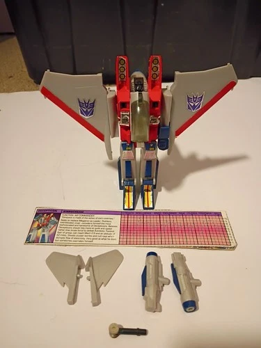 Starscream Vintage 1984 G1 Transformers Hasbro Action Figure Incomplete
