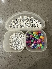 Alphabet Beads. White and Coloured. Small and Large. Jewellery Making.