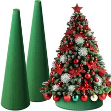 2 Pack Floral Foam Tree Cones for Christmas Craft 16 x 4.72 Inch Foam Cone Tr...