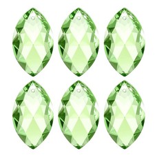 K9 Crystal Pendants Oval Beads, 6 Pack 38mm, Light Green