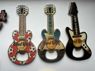 Hard Rock Cafe guitar fridge magnets