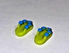 Vintage 1990's Mattel Barbie KELLY SANDALS green w/blue flowers