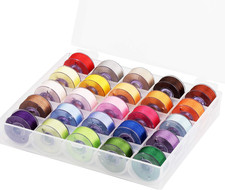 25Pcs Assorted Colors Size a Class 15 SA156 60WT Prewound Bobbins Thread