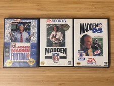 🌟 Madden NFL 93 94 95 Sega Genesis Lot w/ Cases Manuals Inserts