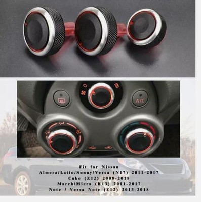 Panel Drehen Schalter Knöpfe für Nissan Versa 3pcs Heizung A / C Steuerknopf