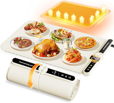 Electric Food Warming Mat 18H Auto Power Off Full Surface Beige	