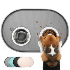 Dog Food Mat,Raised Edges Pet Food Mats for Spill Containment,BPA-Free Silico...