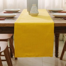 Dining Table Runner Burlap Rustic Wedding Birthday Party Yellow 12x36 Inch