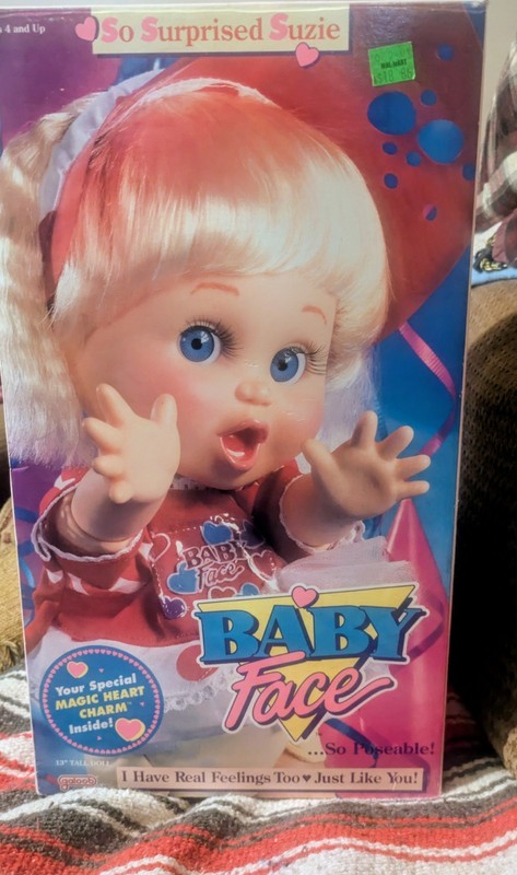 Vintage So Surprised Suzie Galoob Baby Face Doll New in the box 1990