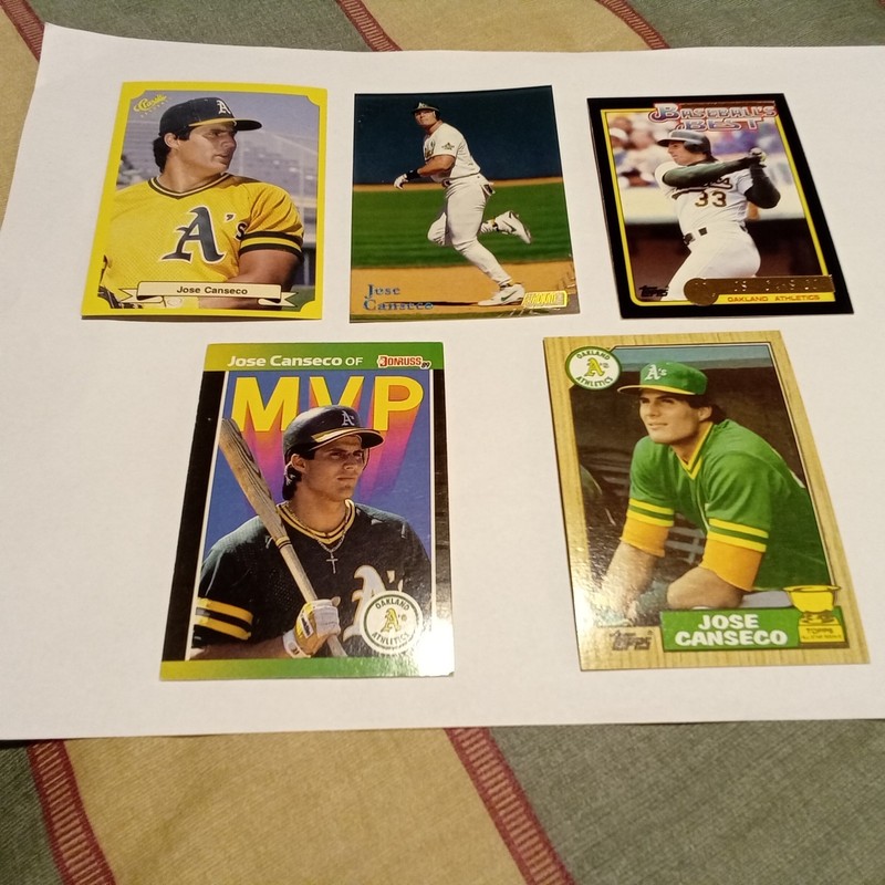 Jose Canseco 5 Card Lot Topps McDonalds MVP Stadium A's