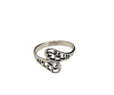 Filigree Ring Sterling Silver 925 Abstract Wrap Around Band Sizes 4.5 to 6.75