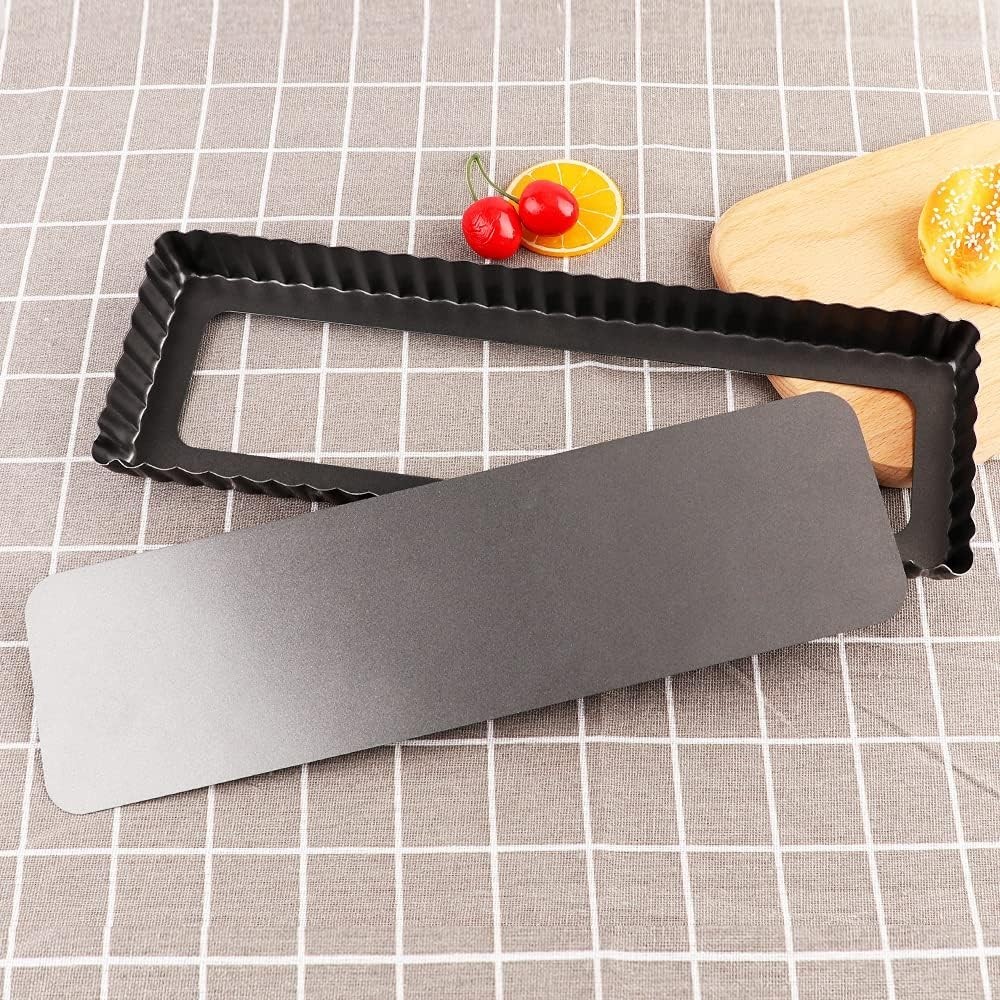 Rectangular Tart Pan 14 Inch Nonstick Quiche Pie Pan with Removable Bottom Ta...