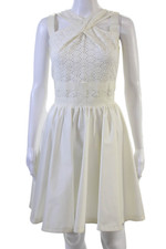 VERSUS by Versace Women A-Line Fit & Flare Sleeveless White Cotton Dress Size 6