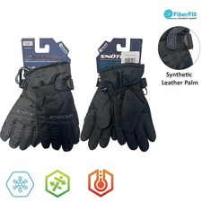 Snotek Junior's Black Stitched Performance Winter Ski Gloves ST318 S03 