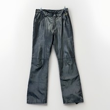 VTG Harley Davidson Leather Pants Womens 38/10 Inseam 28" Black Motorcycle Biker