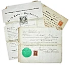 Lot of 3 CIVIL WAR DISCHARGE DOCUMENTS , JOHN D. RAYMOND 3rd MARYLAND CAVALRY