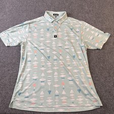 Bad Birdie Polo Shirt Mens XL Abstract Golf Performance Short Sleeve Modern