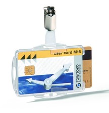Durable Duo Security Pass Holder 54 x 85 mm Transparent  Holds Up to 2 ID/Secur