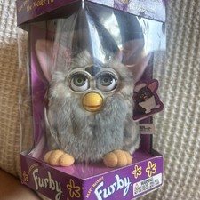Vintage Gray Furby 1998 Tiger Electronics New Sealed In Box 70-800 Pink Ear Tag