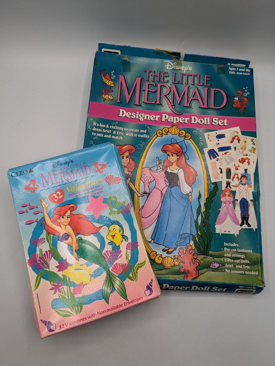 The Little Mermaid Designer Paper Doll Set by RoseArt 1991 And Valentins  NIB | eBay