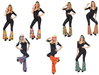 Hippie Stirnband mit Stulpen Damen Kostüm Flower Power 70er 80er Jahre