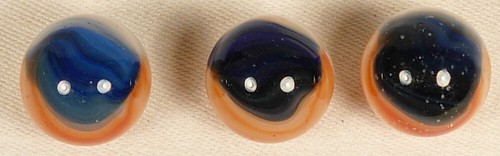 AKRO ACHAT PATCH SHOOTER MURMELN 3 STÜCK BLAU ORANGE WEISS 7/8" NM