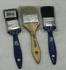 Linzer Products 1500 2-1/2"AND 1600 1-1/2  Varnish and Wall Brush LOT OF 3