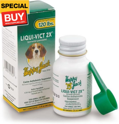 Liqui-Vict 2X Liquid Dog Dewormer for Large, Medium & Small Breeds (2 oz), Worme