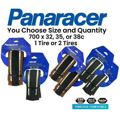 Panaracer Gravel King SLICK TLC 700x 32 35 38 43 Black or Brown Tubeless R  Tire