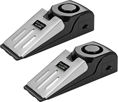 TOWODE Door Stop Alarm 2 Pack, 120 Db Door Stopper Wedge Door Stops Alarm Great for Tra