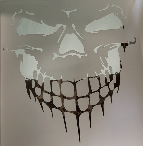 SKULL FACE STICKER DECAL CAR TRUCK DOOR BODY HOOD CHROME or COLORS - Picture 7 of 9