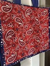 Shopping Tote Gift Bag RED BANDANNA Paisley Red White 💙 Blue HEARTS TJX NEW❗️