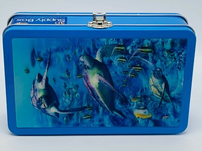 Find It 3D Supply Box Sea Turtle Design Multi Purpose Tin Durable Supply Box