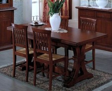 TAVOLO FRATINO IN LEGNO TANGANICA ALLUNGABILE 3 MISURE FINITURA NOCE TR66