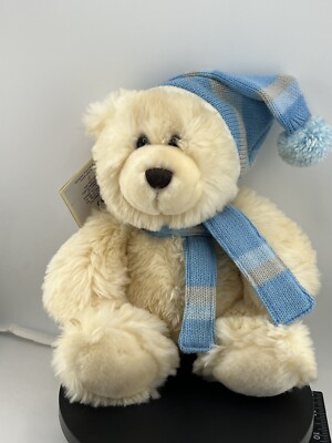 Keel Toys Simply Soft Collection Teddy Bear With Hat & Scarf 2004 Tagged White