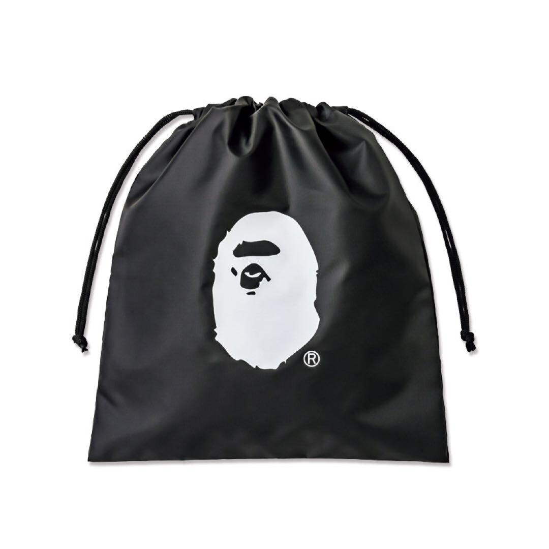 A BATHING APE BAPE Black mesh bag H39×W33×D5cm & drawstring A BATHING APE BAPE Black mesh bag H39×W33×D5cm & drawstring