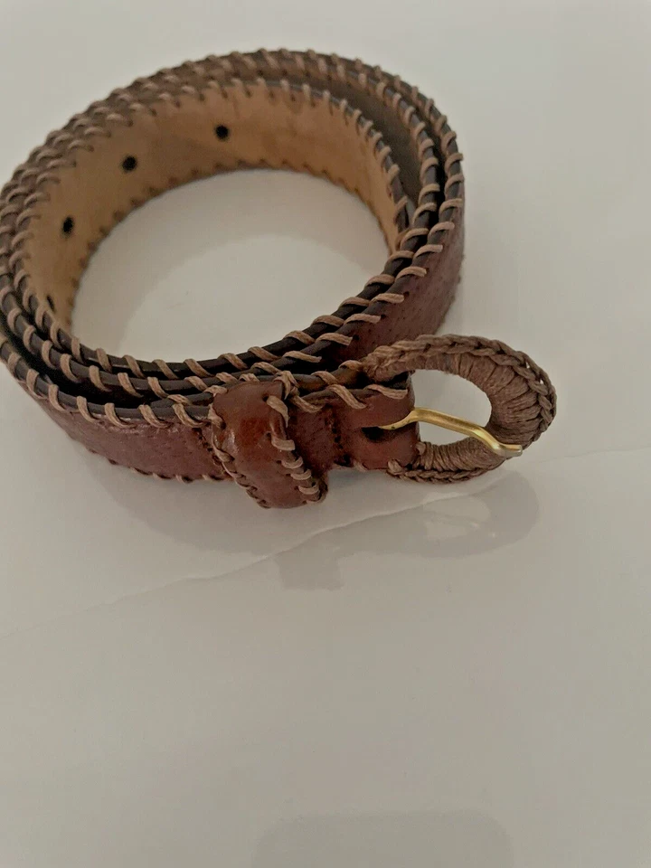 Cinturón de cuero marrón Giorgio Armani talla pequeña 70 cm/28 pulgadas vintage Foto 2 de 4