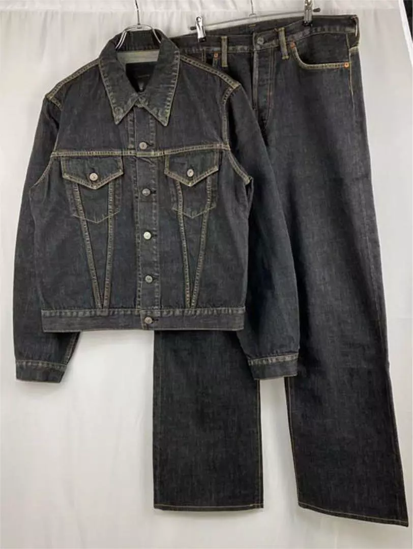 Yohji Yamamoto POUR HOMME Actress period denim jacket G Jean + pants 02SS